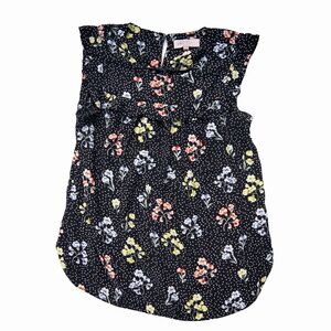 Philosophy Black and Floral Sleeveless Blouse
